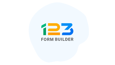 123 form builder logo with light blue background