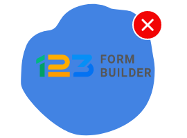 123 form builder logo with black font color on blue background