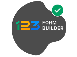 123 form builder logo with white font color on dark background