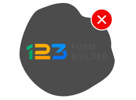123 form builder logo with black font color on black background