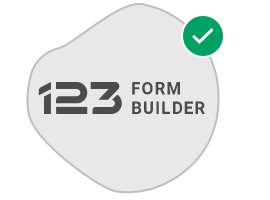 123 form builder logo with black font color on light grey background
