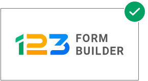 wide 123 form builder logo in a rectangular container