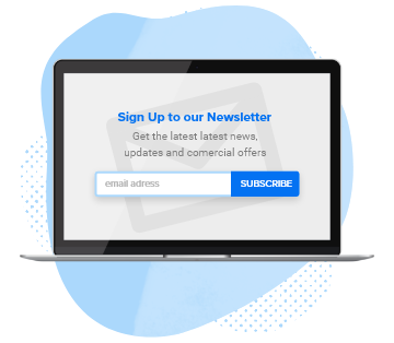 sign up to newsletter in laptop screen