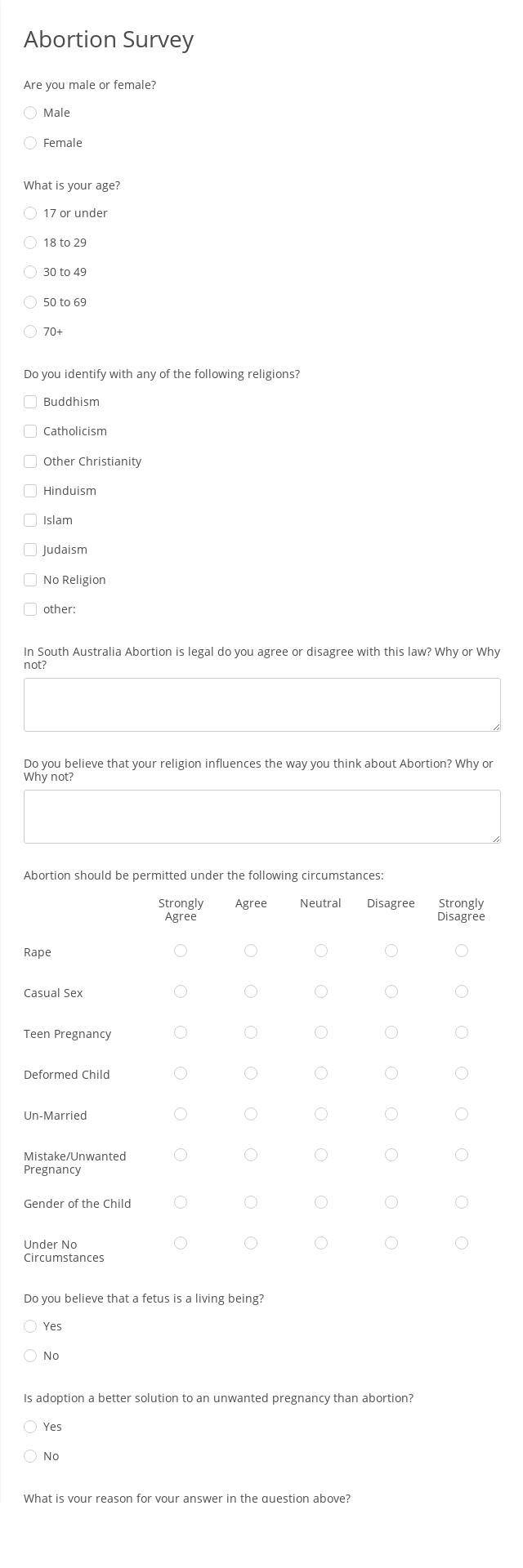 Abortion Survey