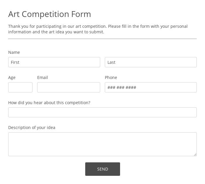 Art Competition Form