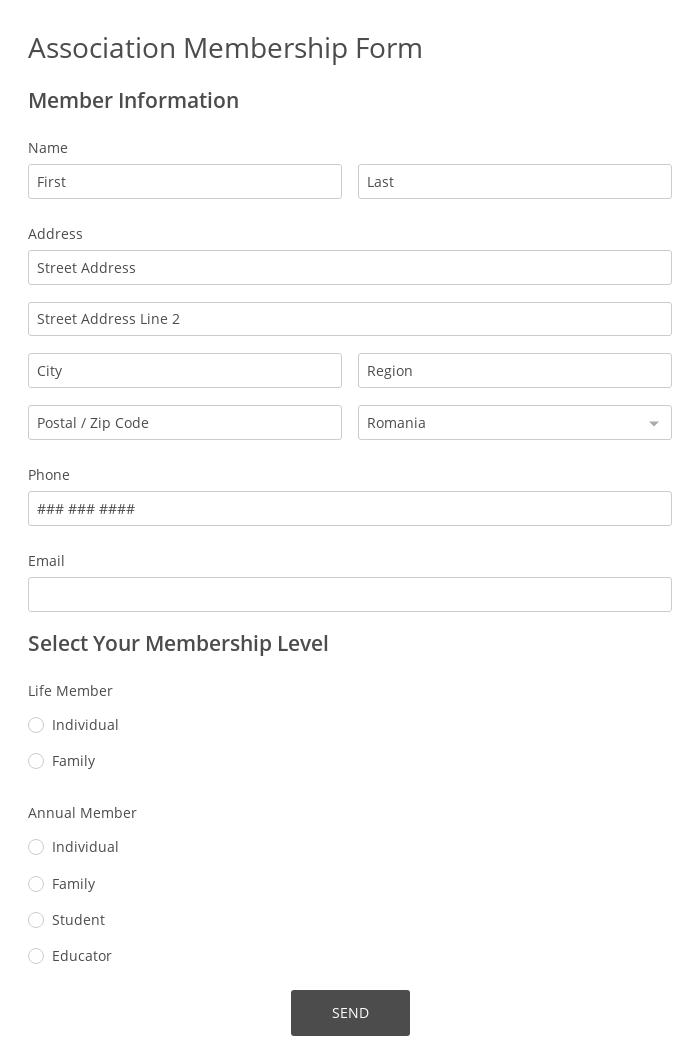 Association Membership Form