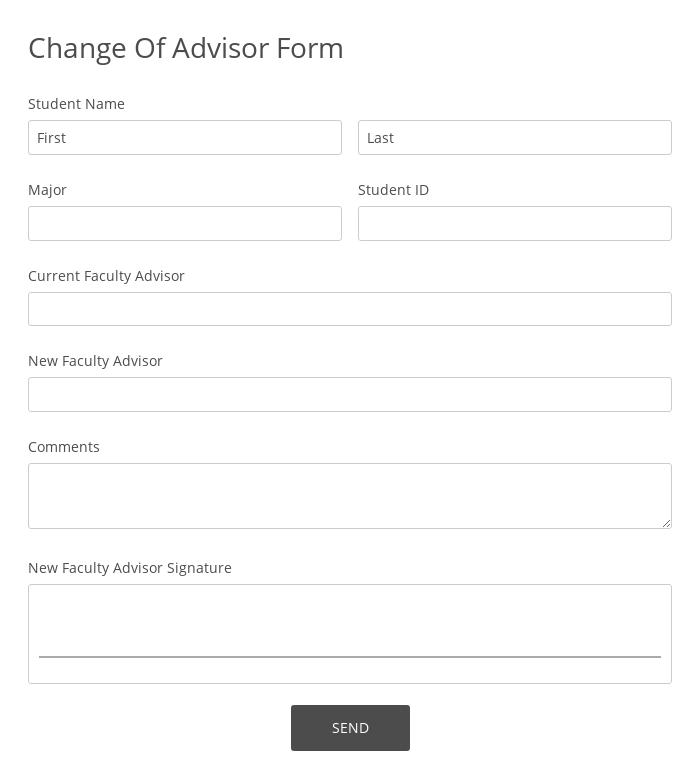 Change Of Advisor Form