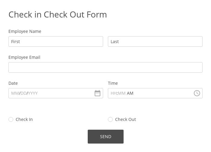 Check In Check Out Form