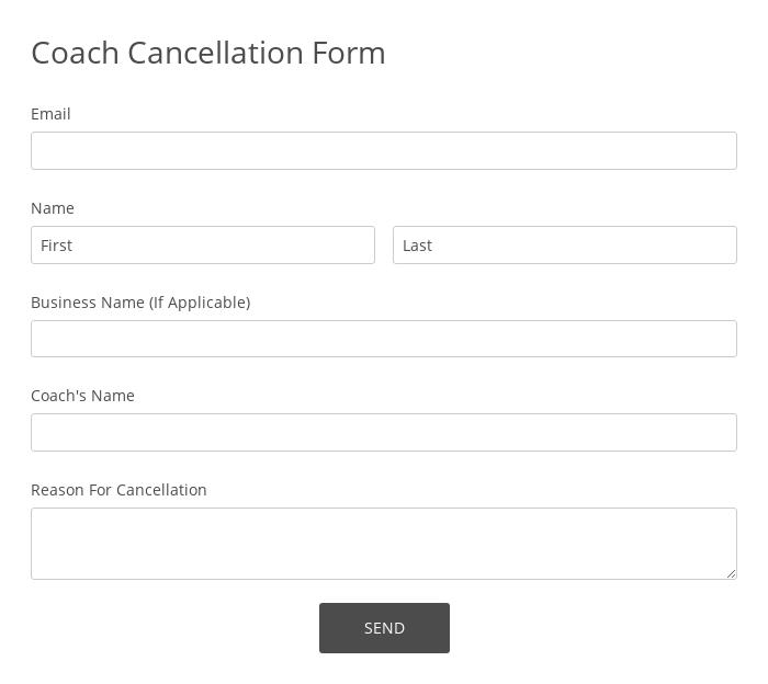 Coach Cancellation Form