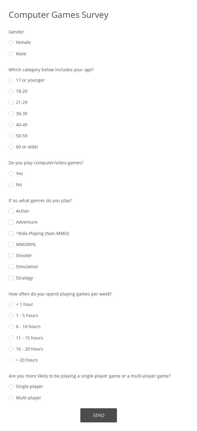 Computer Games Survey