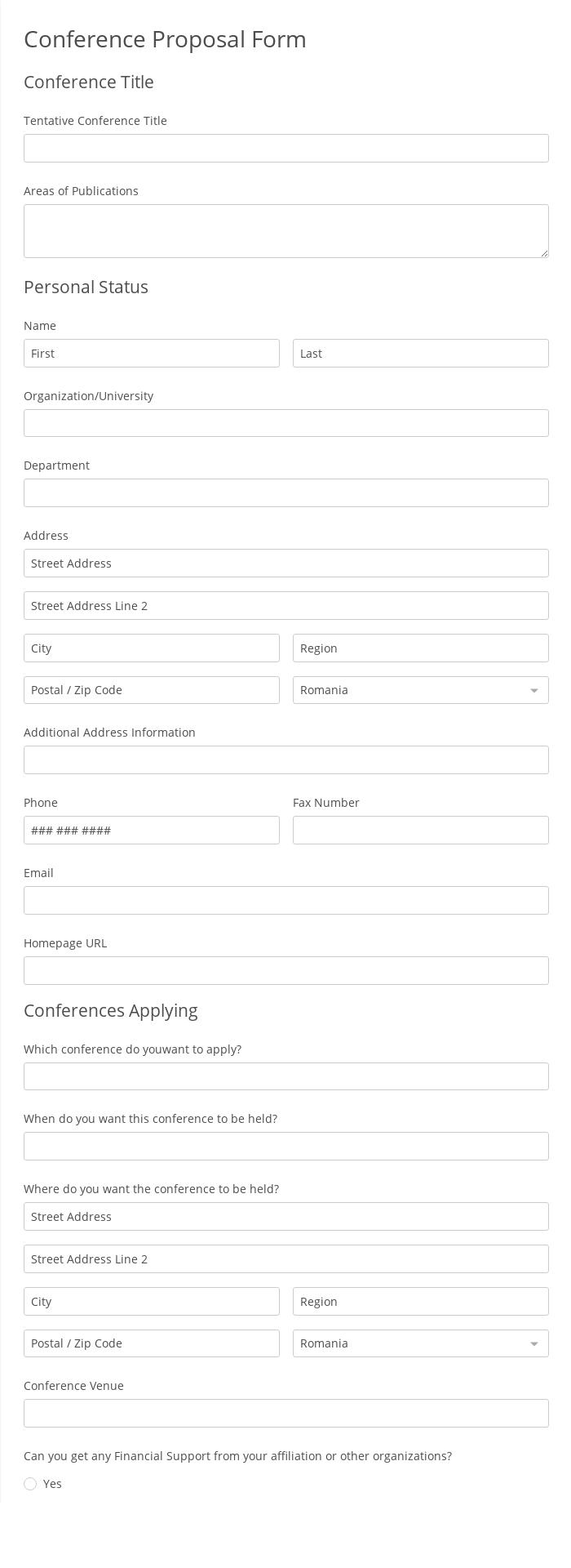 Conference Proposal Form