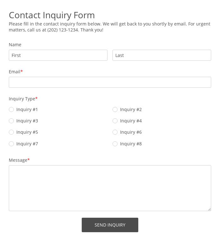 Contact Inquiry Form