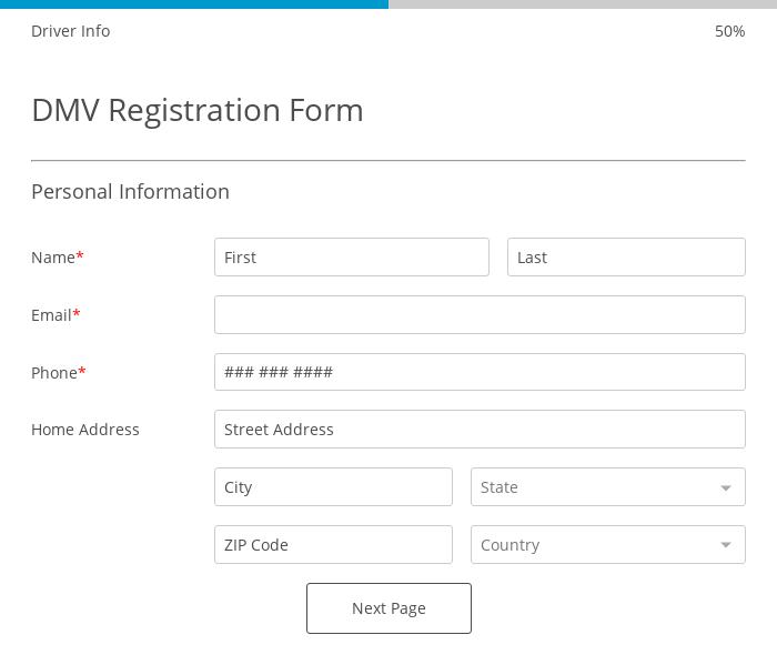 DMV Registration Form