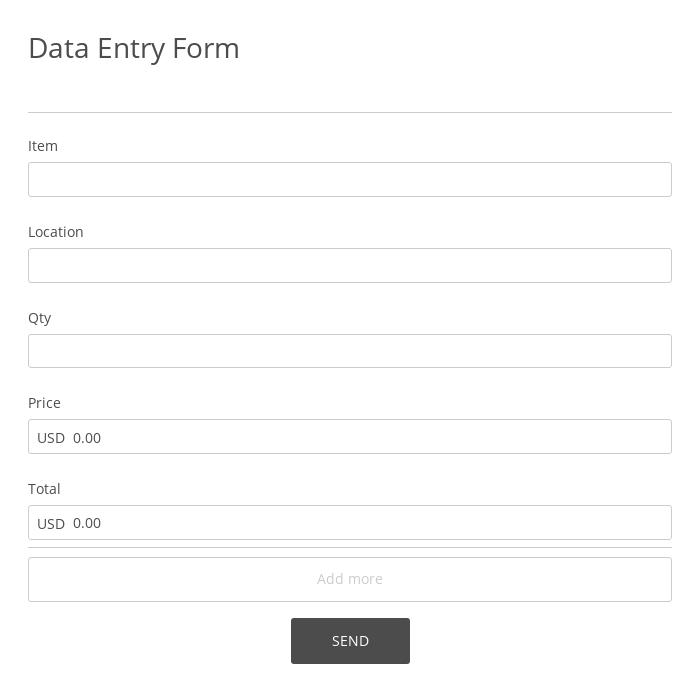 Data Entry Form