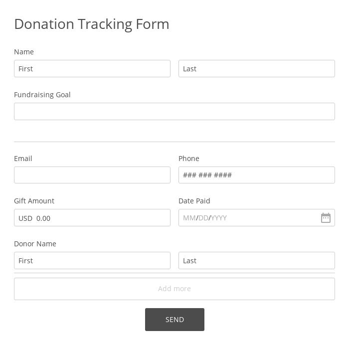 Donation Tracking Form