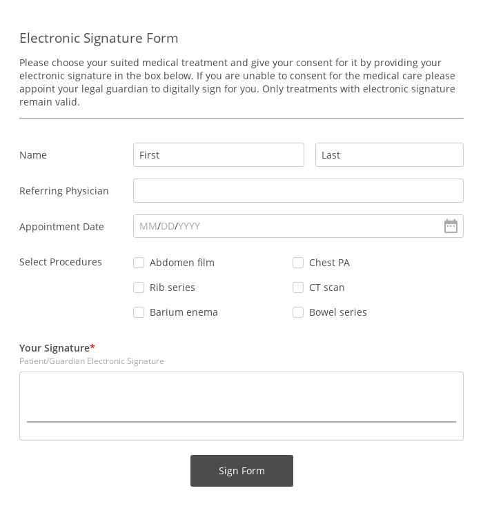 Electronic Signature Form