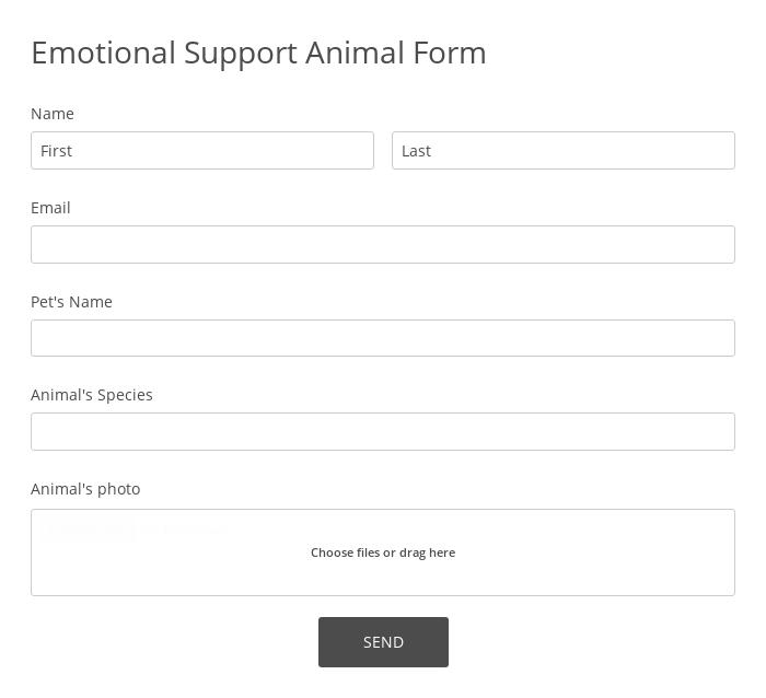 Emotional Support Animal Form