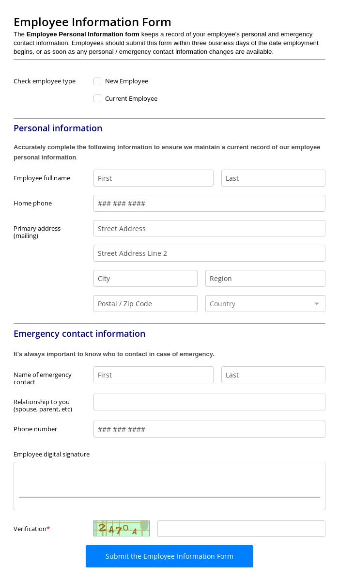 Employee Information Form