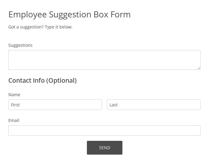 Employee Suggestion Box Form