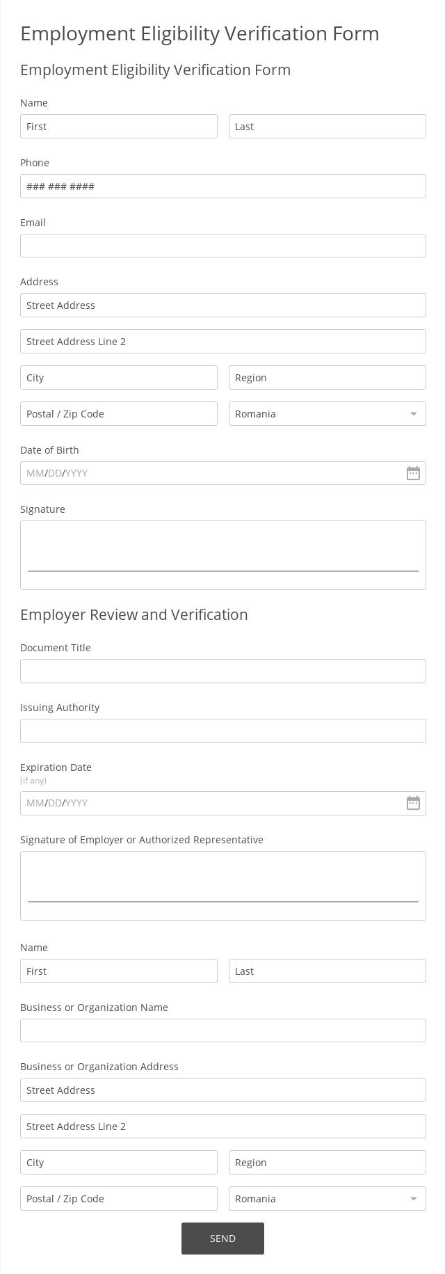 Employment Eligibility Verification Form