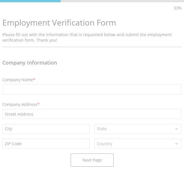 Previous Employment Verification Form