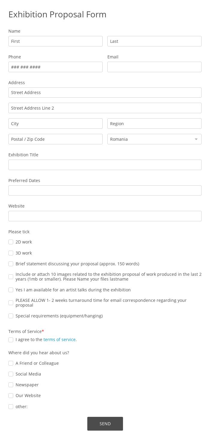 Exhibition Proposal Form