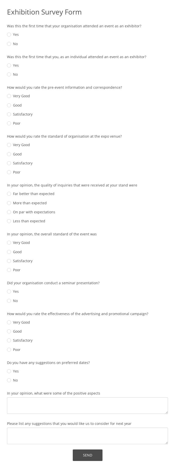 Exhibition Survey Form