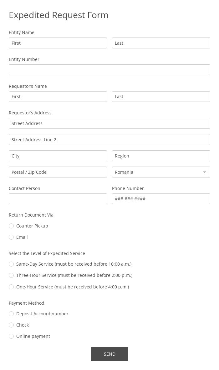 Expedited Request Form