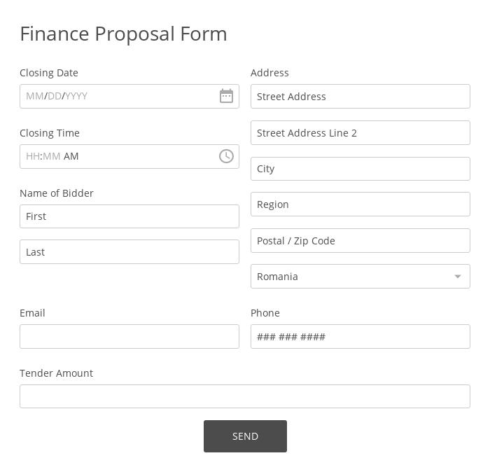 Finance Proposal Form