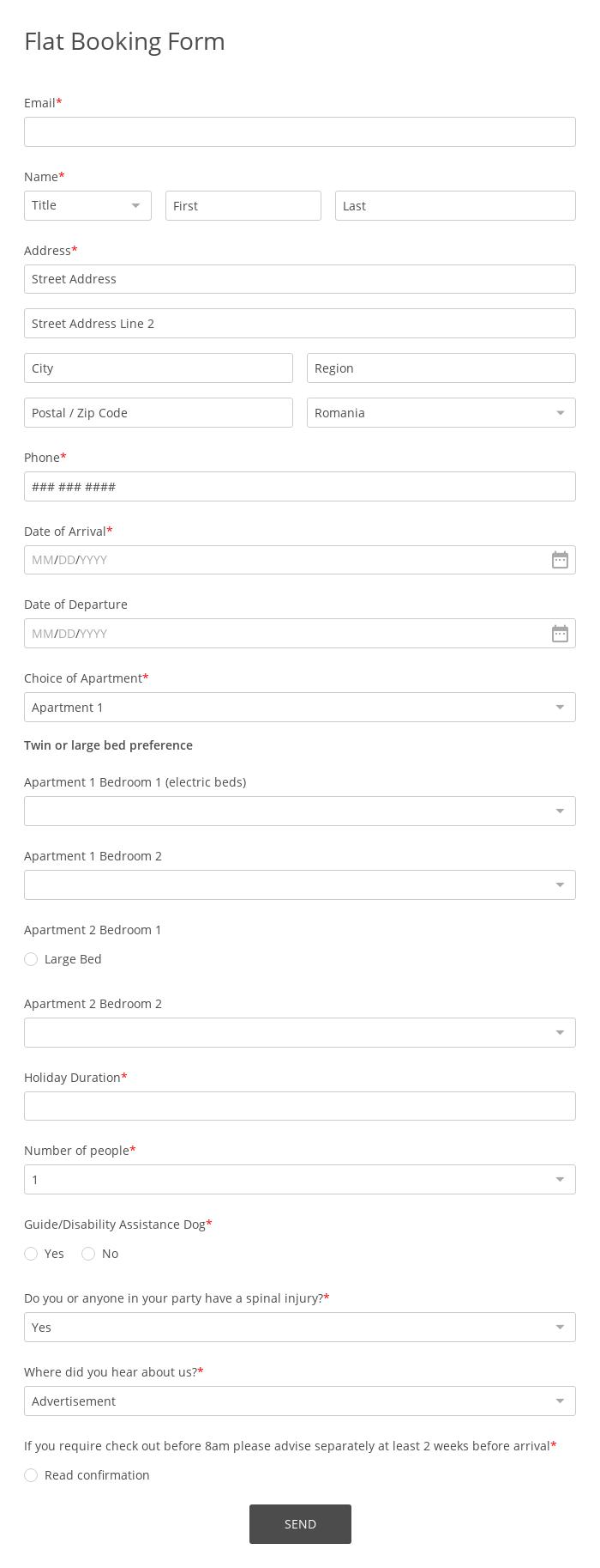Flat Booking Form