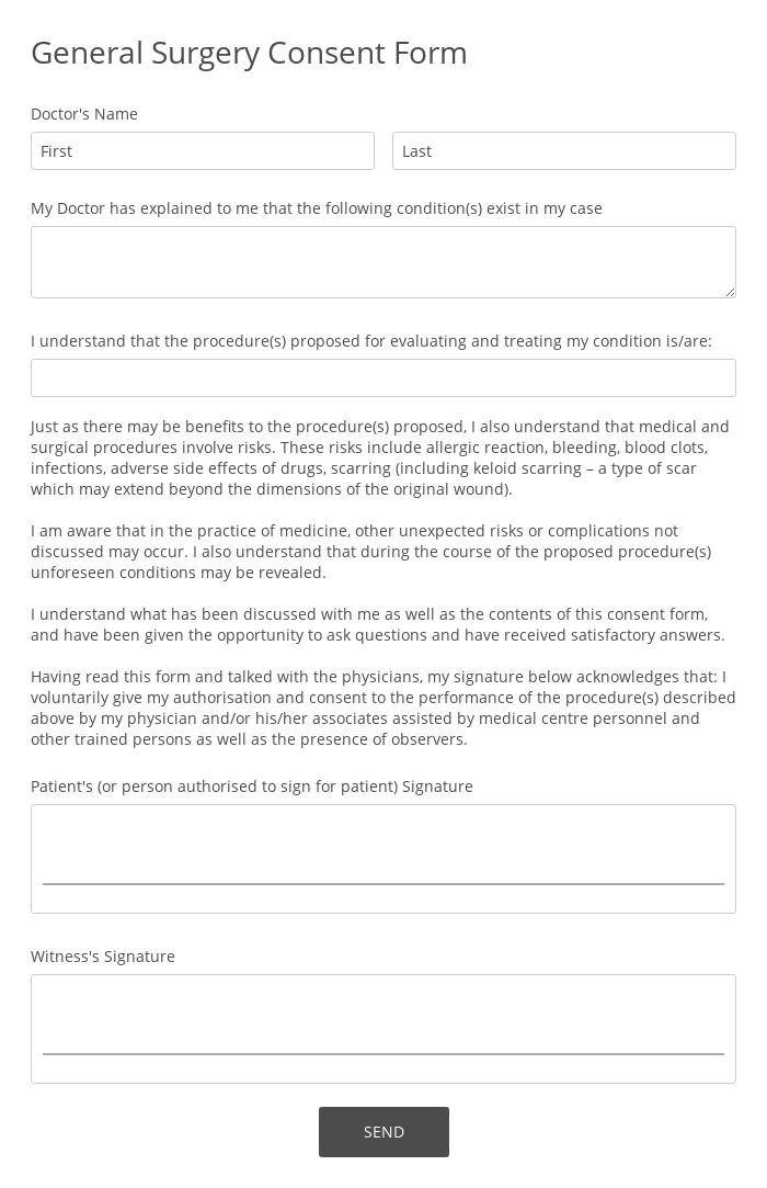 General Surgery Consent Form