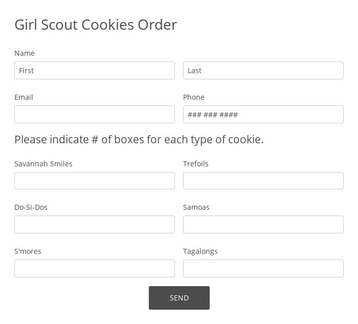 Girl Scout Cookies Order Form