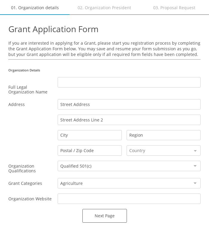 Grant Application Form