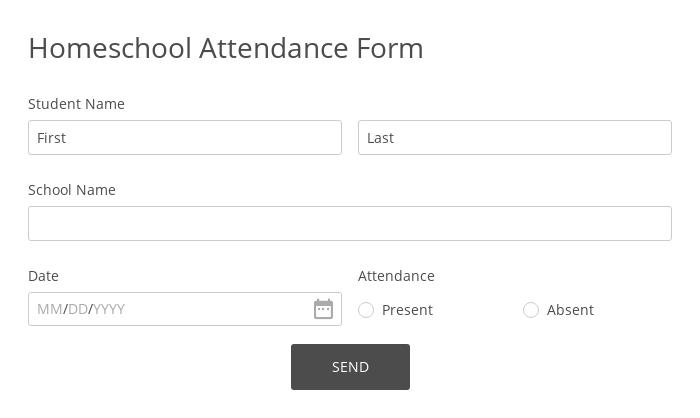 Homeschool Attendance Form