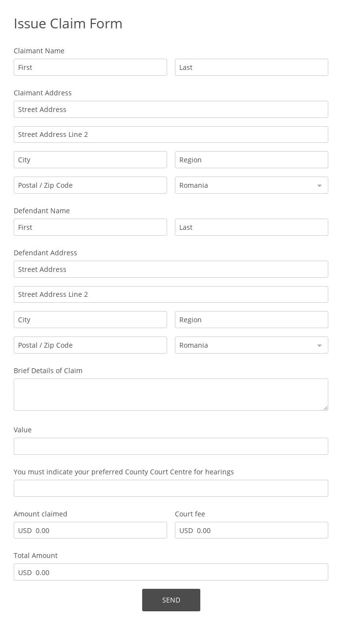 Issue Claim Form