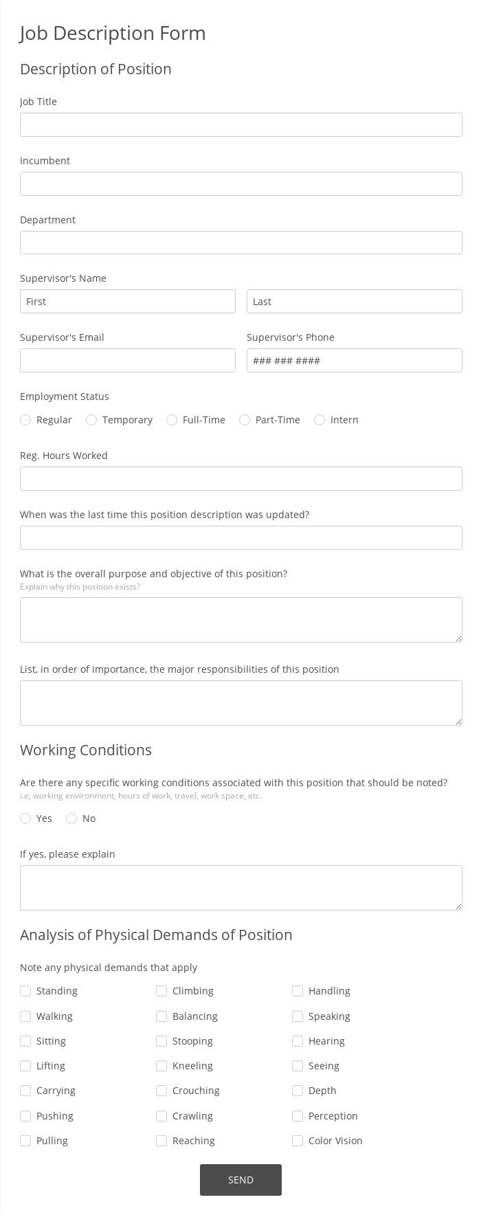 Job Description Form