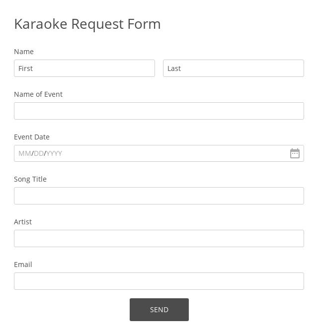 Karaoke Request Form
