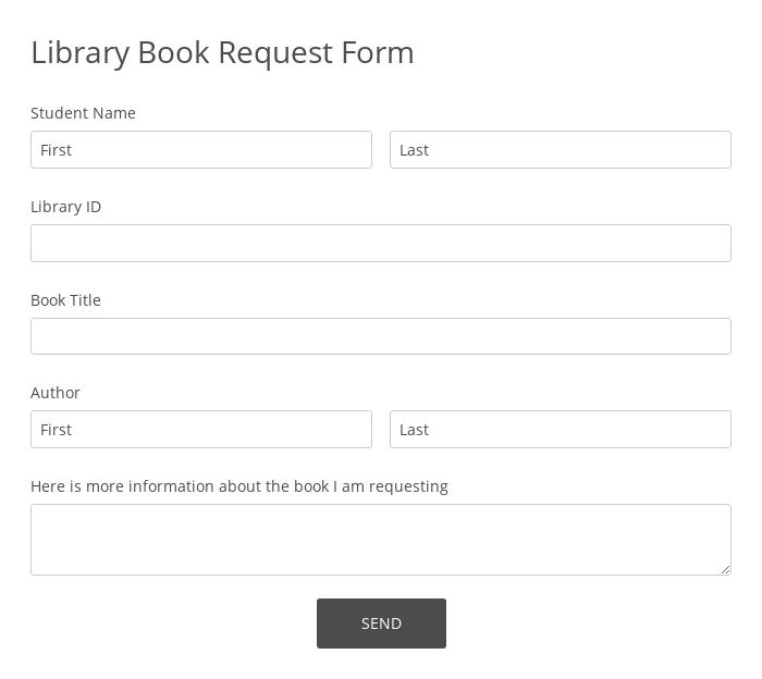 Library Book Request Form