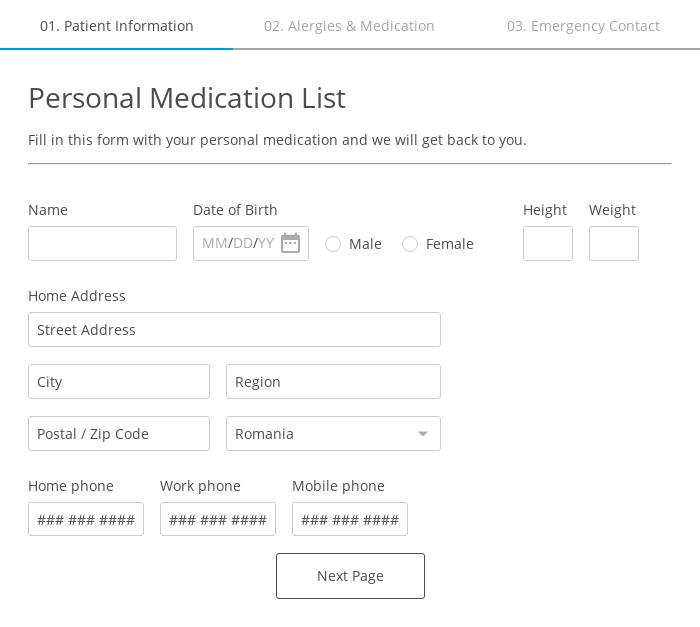 Medication List Form