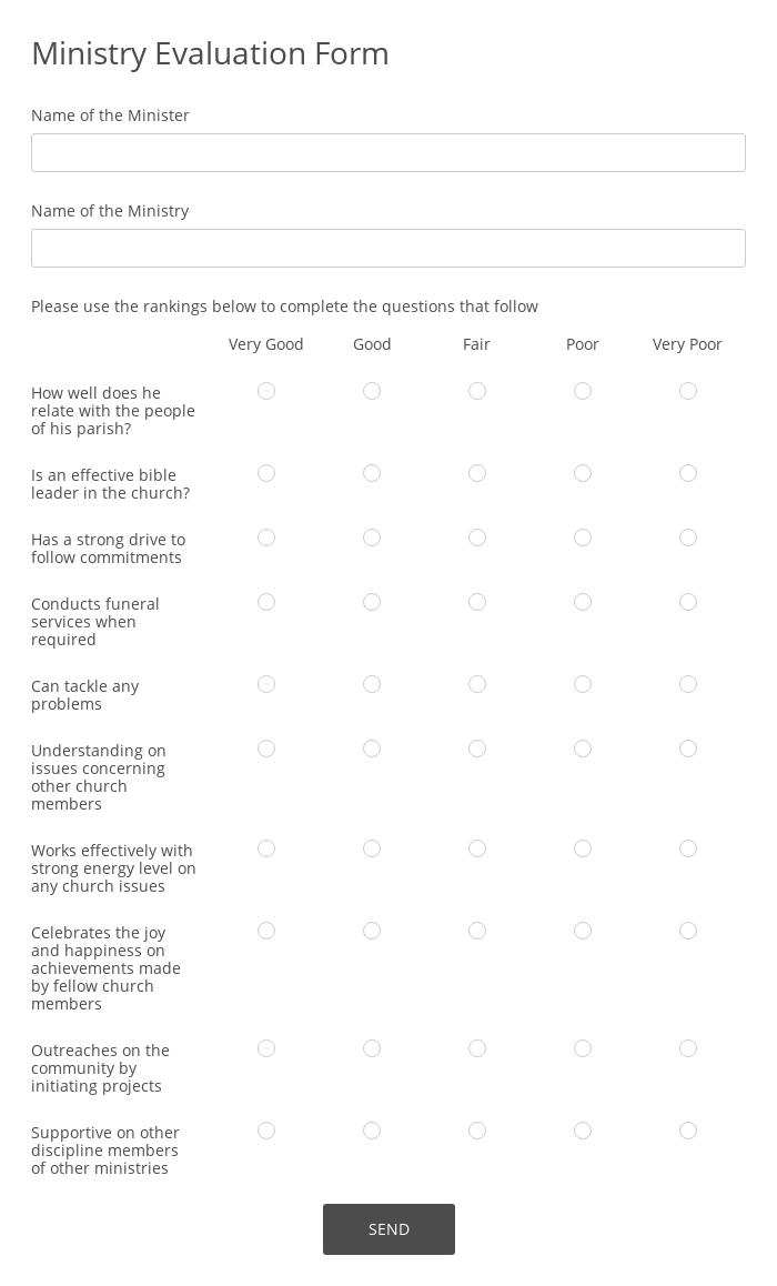 Ministry Evaluation Form