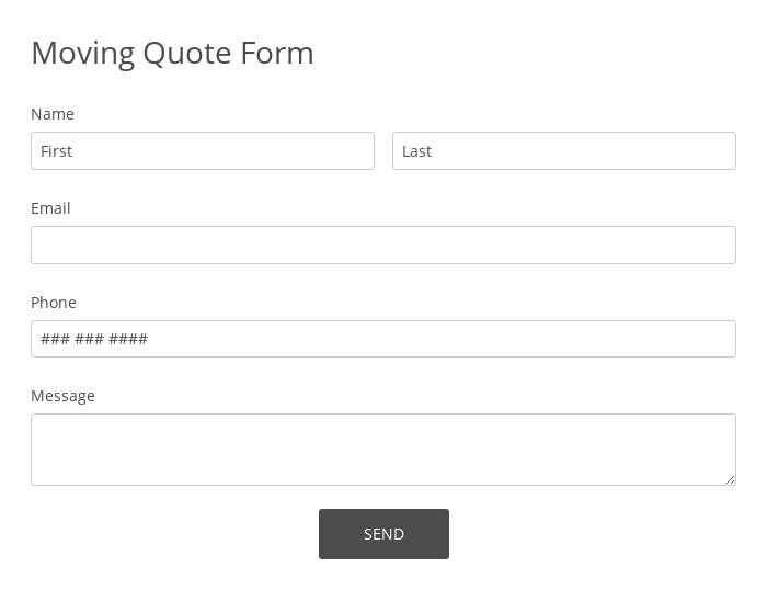 Moving Quote Form