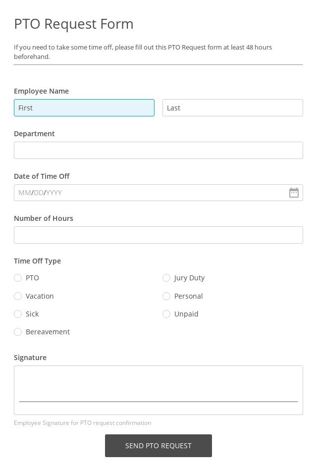 PTO Request Form