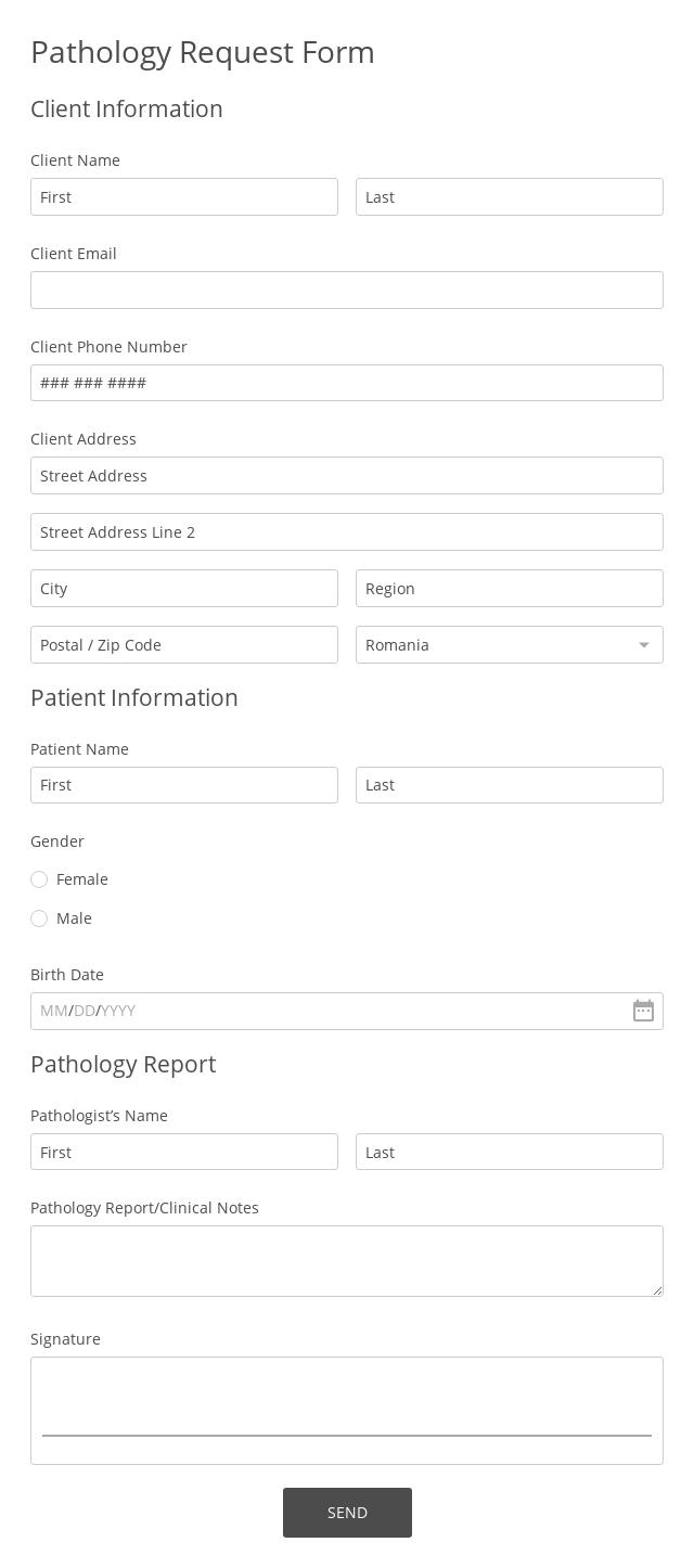 Pathology Request Form