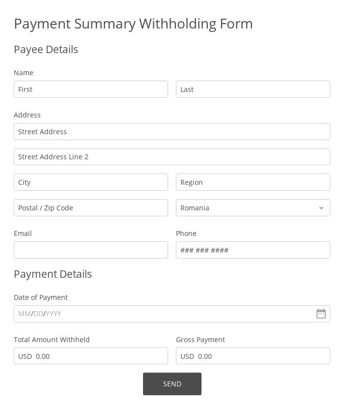 Payment Summary Form