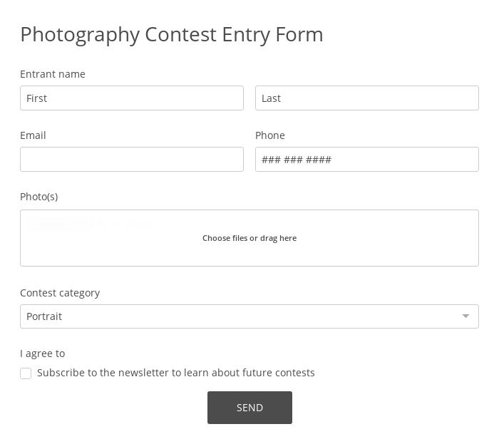 Photography Contest Entry Form