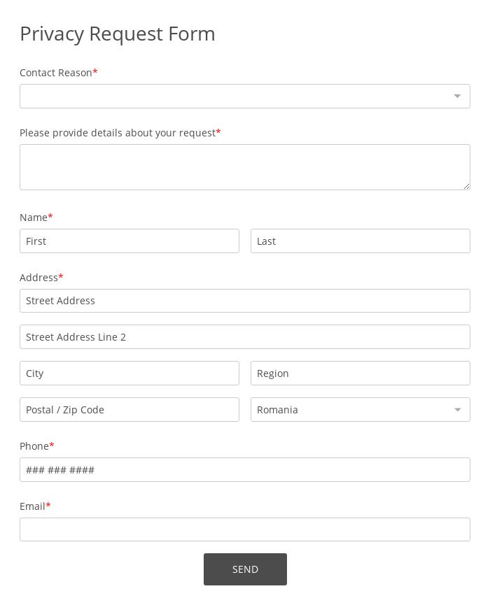 Privacy Request Form