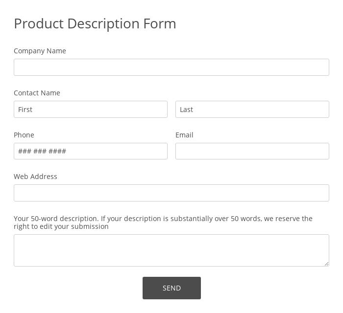 Product Description Form