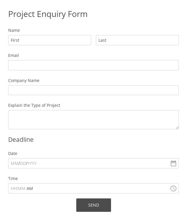 Project Enquiry Form