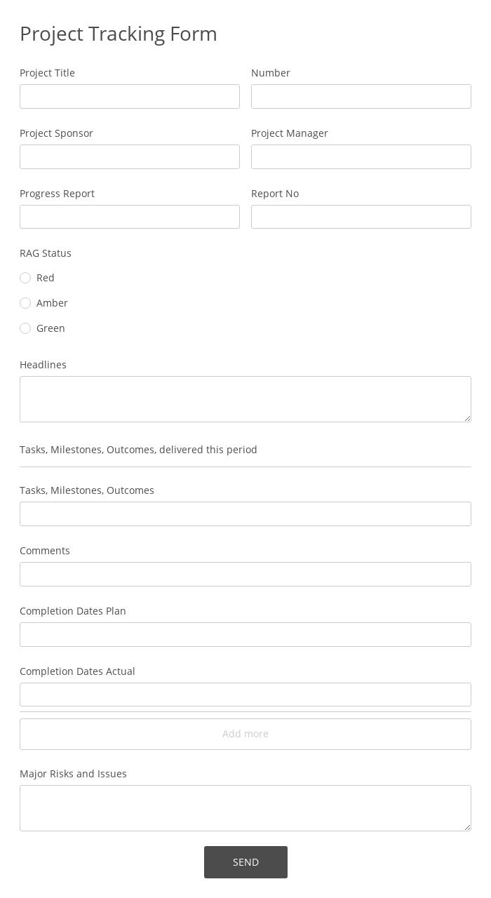 Project Tracking Form
