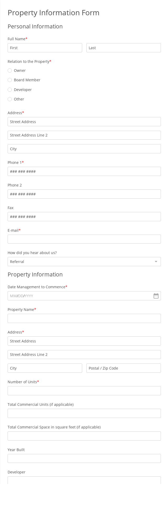 Property Information Form